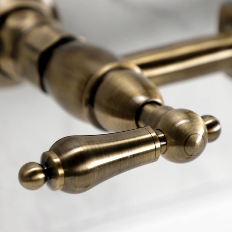 Kingston Brass Heritage Two-Handle Wall Mount Kitchen Faucet