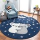 preview thumbnail 38 of 46, SAFAVIEH Carousel Kids Melda Koala Hug Rug 5'3" Round - Navy/Grey