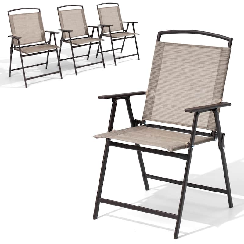 Set of 4 Patio Folding Chairs 4-Pack Dining Chairs