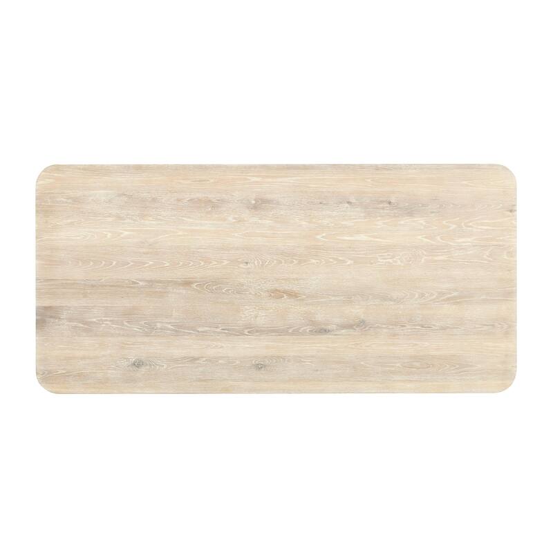 Classic Home Vander 84" Wood Dining Table in Oak Cream Finish