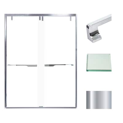 Eden 60 in. W x 80 in. H By-Pass Semi-Frameless Shower Door with Clear Glass - 56-60-in W x 80-in H