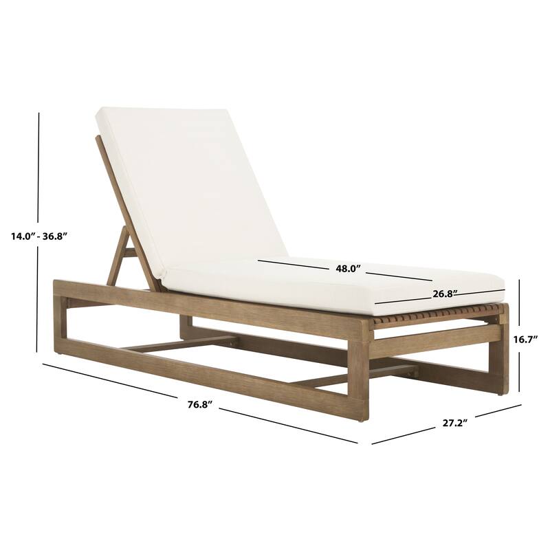 SAFAVIEH Couture Saint Vincent Eucalyptus Chaise Lounge - 27"W x 77"D x 37"H