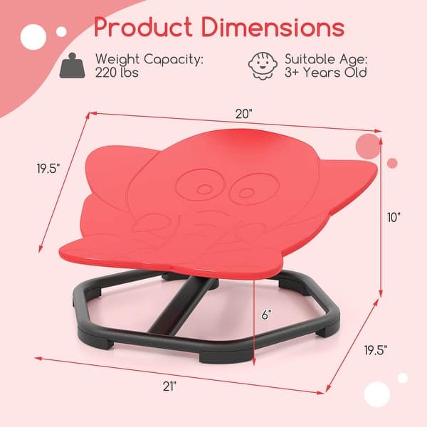 dimension image slide 1 of 2, Kids Sensory Swivel Chair Autistic Children Sensory Toy w/ Metal Base