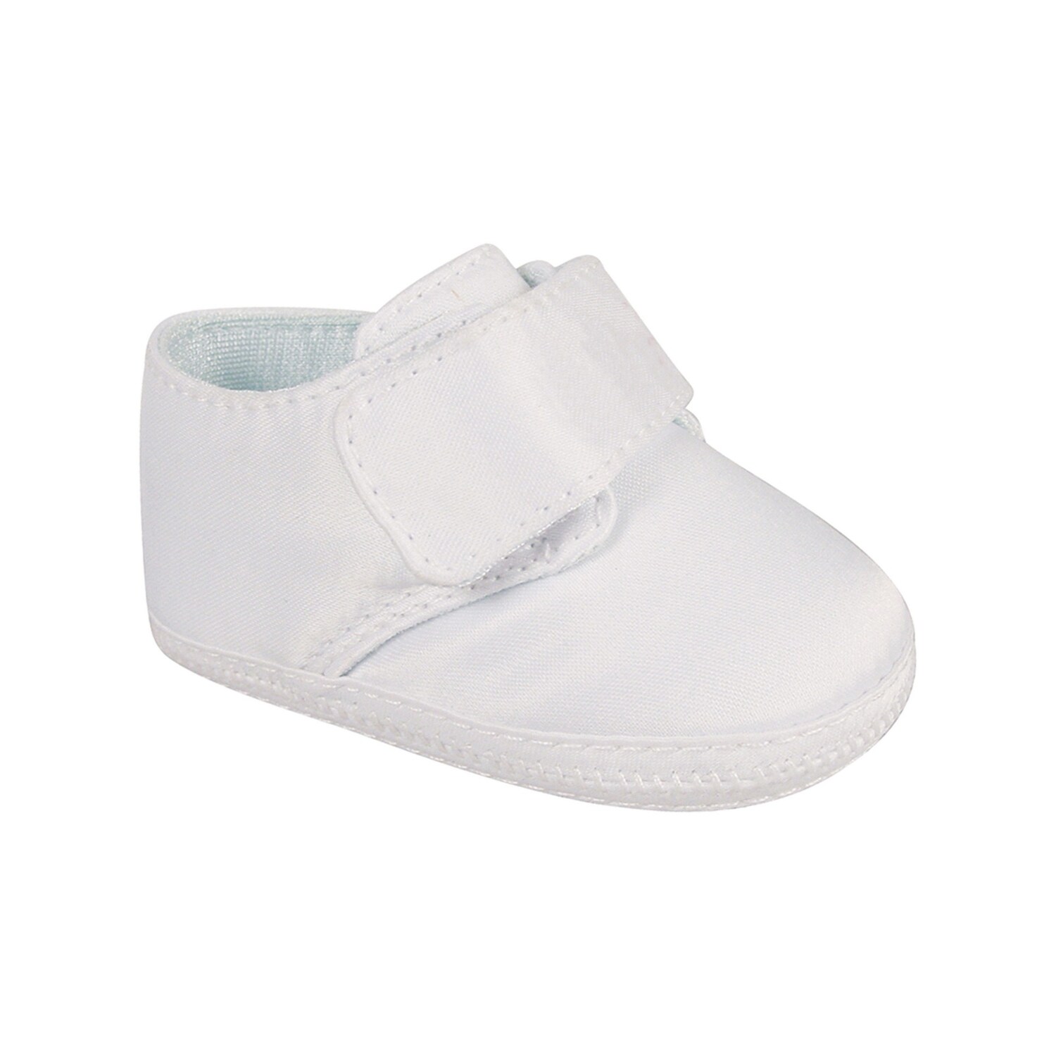 white satin baby shoes