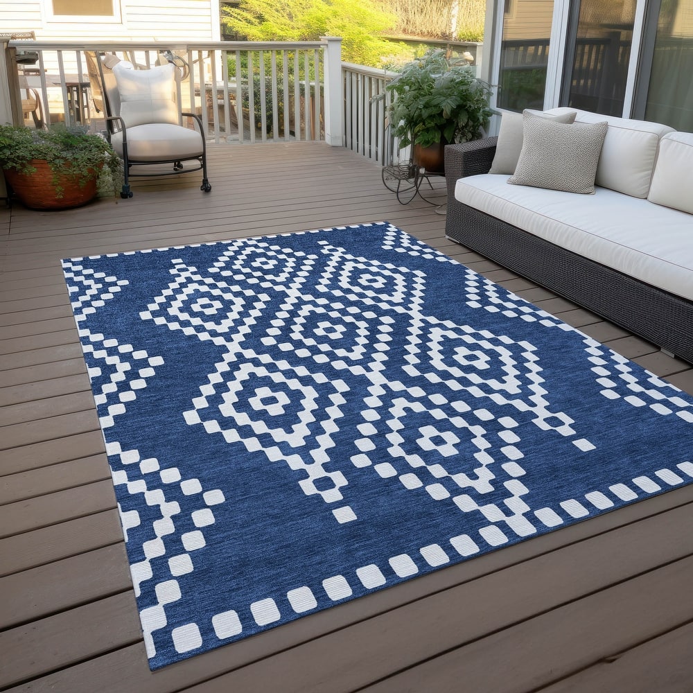 Machine Washable Indoor/ Outdoor Chantille Moroccan Boho Rug