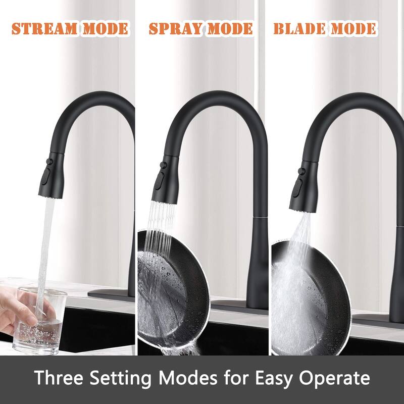 360-degree Rotation Kitchen Sink Faucet Pull Out Sprayer