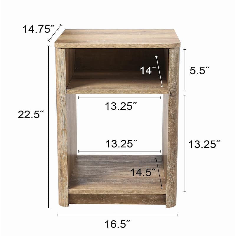 Marble and Wood End Table
