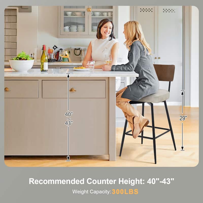 Faux Leather Upholstered Swivel Counter/Bar Stools Set of 2/3/4
