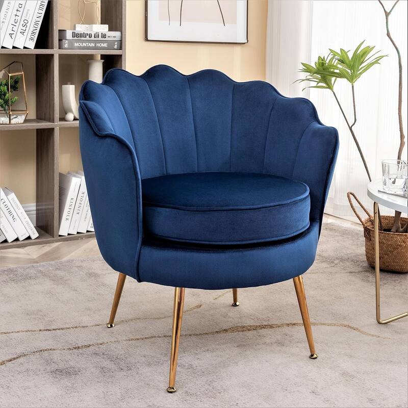 Cavett 28.3" Wide Velvet Accent Chair with Metal Legs