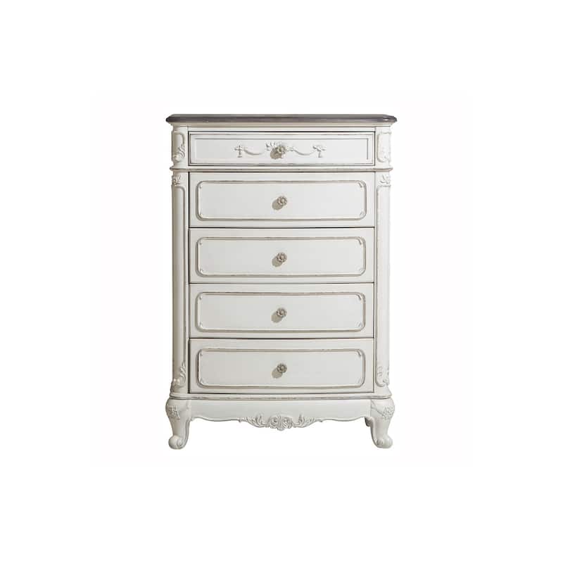 Merry 4 Piece Antique White Traditional Panel Bedroom Set