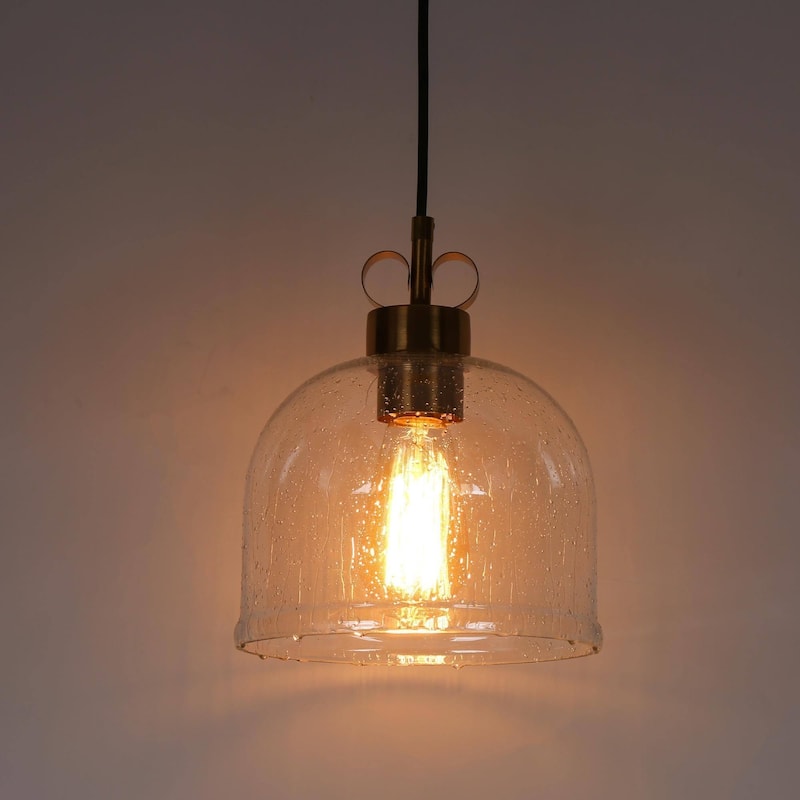 Modern Raindrop Seeded Glass Mini Pendant Lights DIY High-end Pendant Ceiling Lighs - Clear