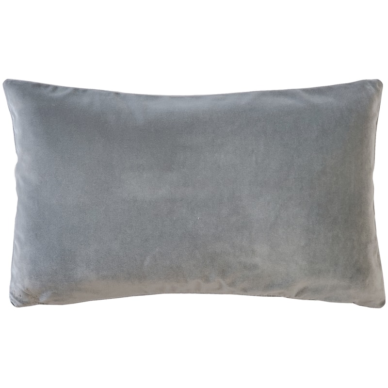 Pillow Decor Castello Soft Velvet Throw Pillows (3 Sizes, 18 Colors) - Silver Grey - 12" x 19" - Polyester