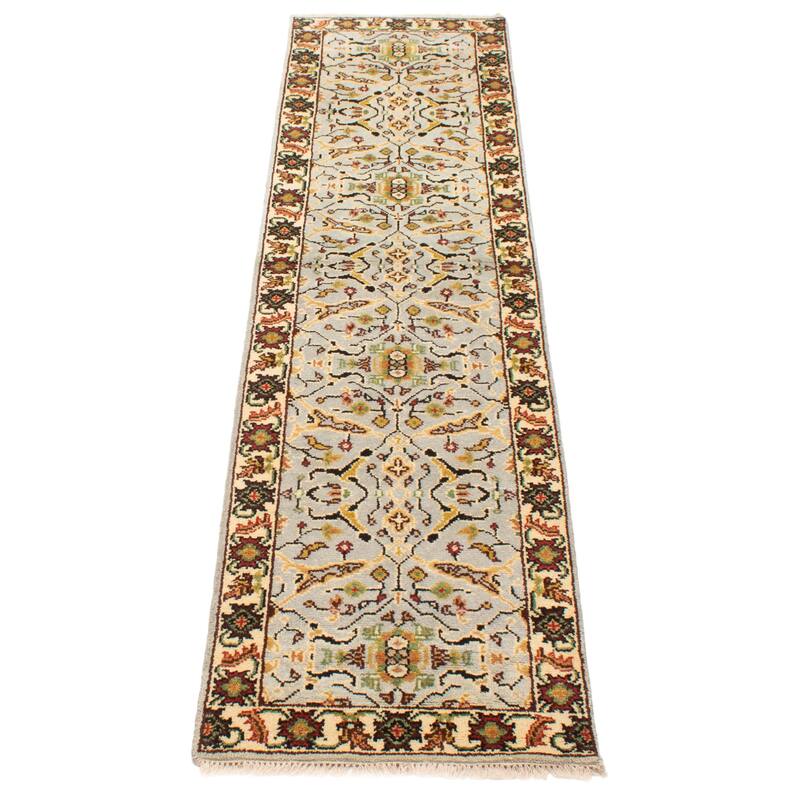 ECARPETGALLERY Hand-knotted Serapi Heritage Light Grey Wool Rug - 2'5 x 9'11