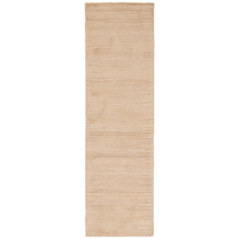 SAFAVIEH Handmade Himalaya Colorweave Plaid Modern Wool Rug - 2'3" x 10' Runner - Beige