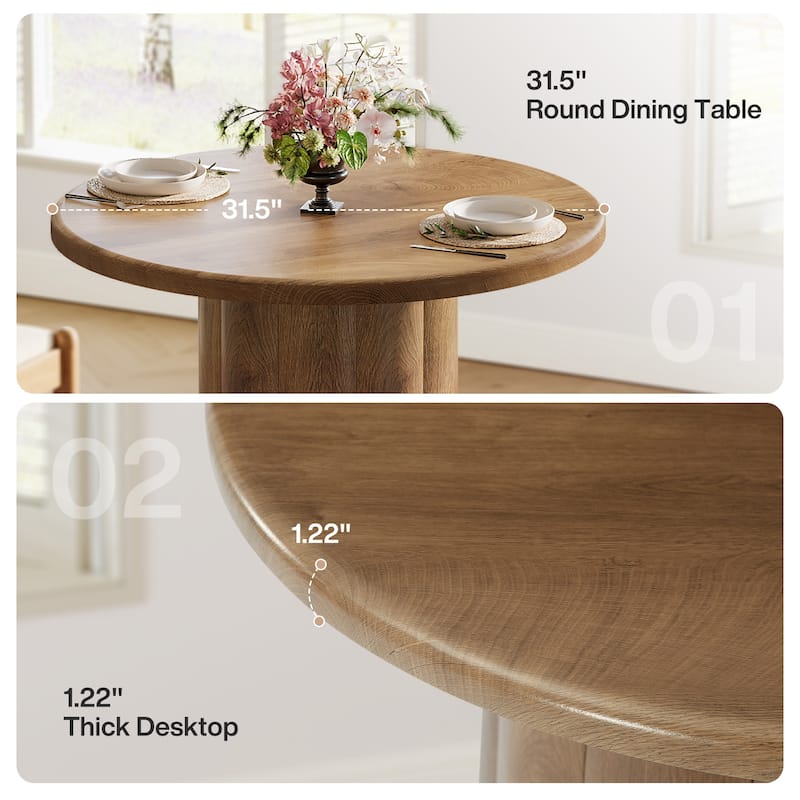 31.5-Inch Small Kitchen Table with Sturdy Base