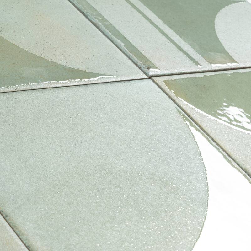 Cadence 8x8 Muted Sage Green Porcelain Square Motif Wall and Floor Tile (12.49 sq ft/case) - 29 Pack
