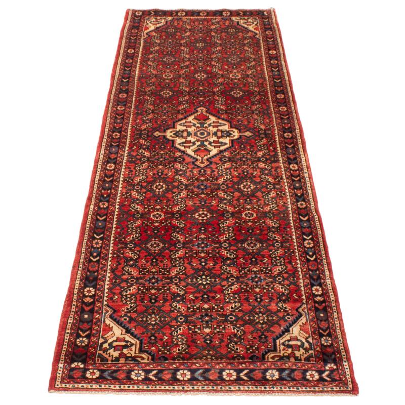 ECARPETGALLERY Hand-knotted Andelz Red Wool Rug - 3' 5" x 10' 7"