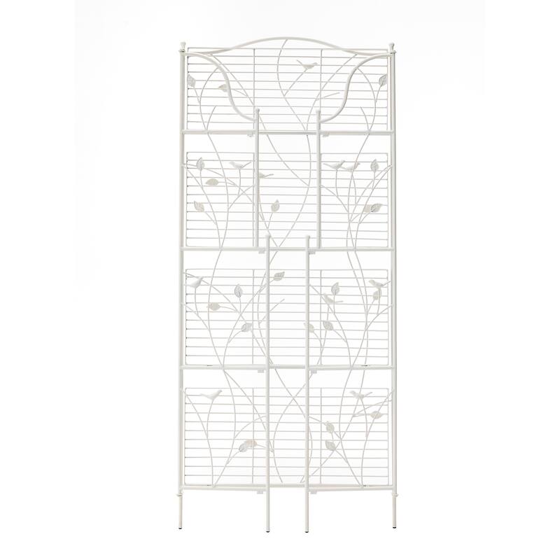 Glitzhome Multifunctional 3 or 4-Tiers Metal Plant Shelving Planter Stands Flower Pot Shelf One-step Fordable Design