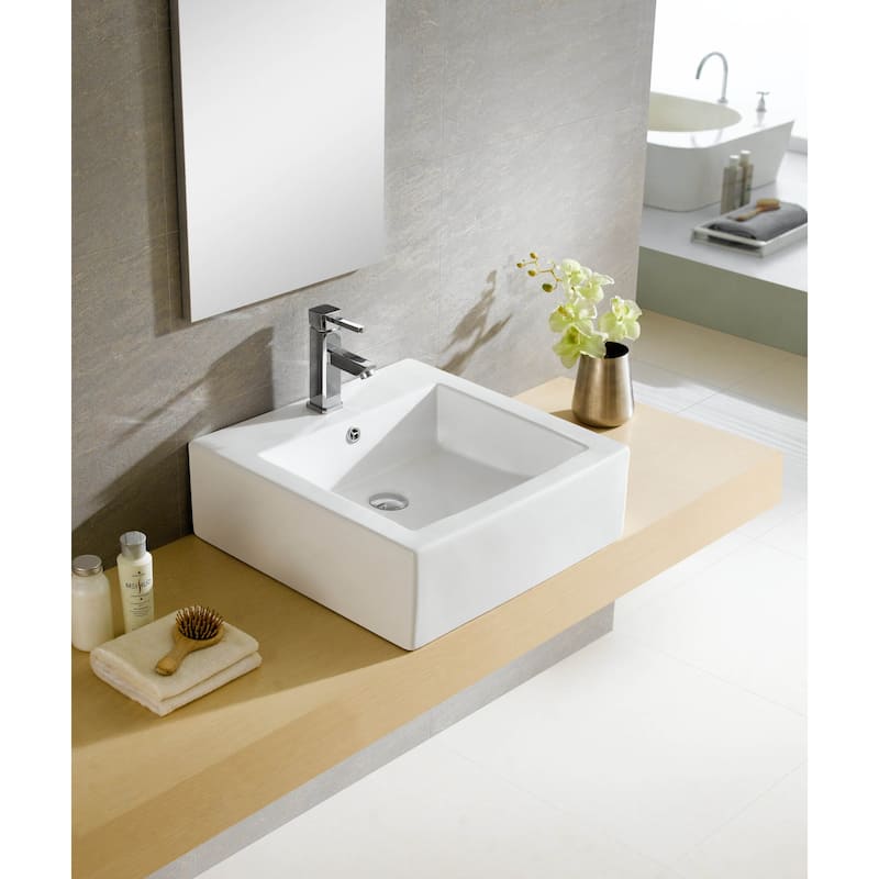Fine Fixtures Ceramic White Bathroom Vessel Sink