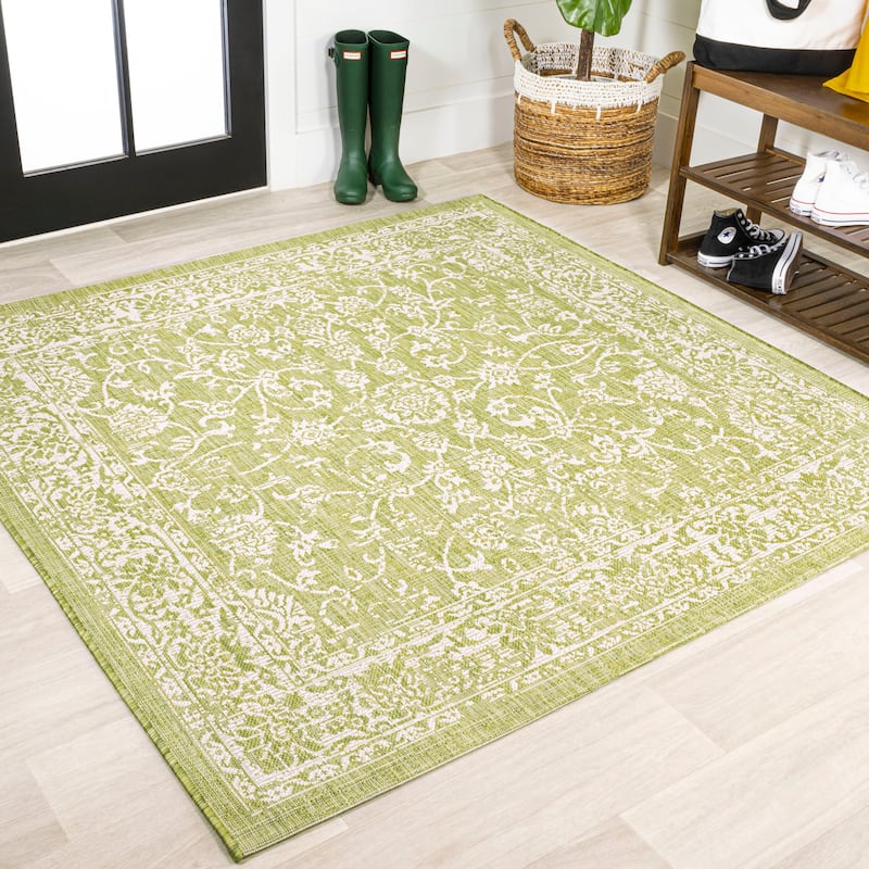 JONATHAN Y Sinjuri Bohemian Textured Weave Floral Indoor/Outdoor Area Rug