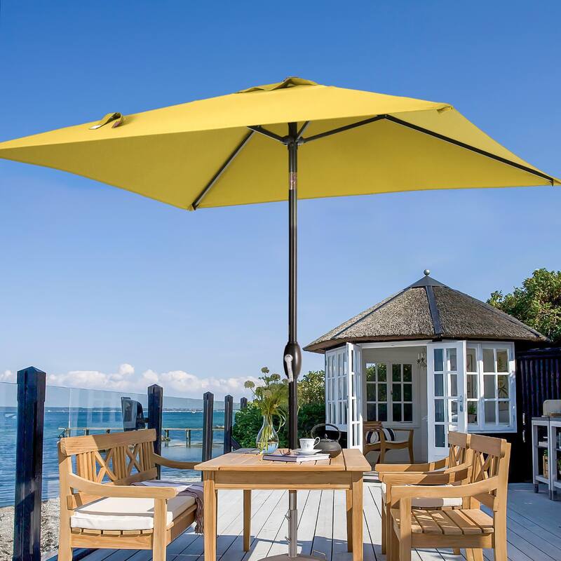 LIVOOSUN 6.5×6.5FT Square Patio Umbrella with UPF50+, Tilt Function, and Wind-Resistant Design——Experience Outdoor Comfort