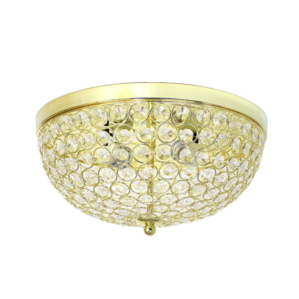 2 Light Flush Mount Ceiling Light, Gold Modern Chandelier for Hallway Bedroom - 6.5