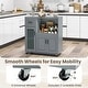 preview thumbnail 9 of 8, Gymax Kitchen Island Cart on Wheels Microwave Cabinet w/ Frosted