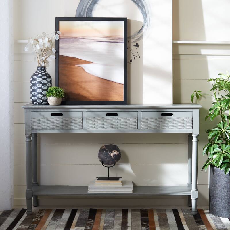 SAFAVIEH Macie 3-Drawer Console Table - 47.3" W x 13" L x 29.5" H - 47.3" W x 13" L x 29.5" H - 47Wx13Dx30H