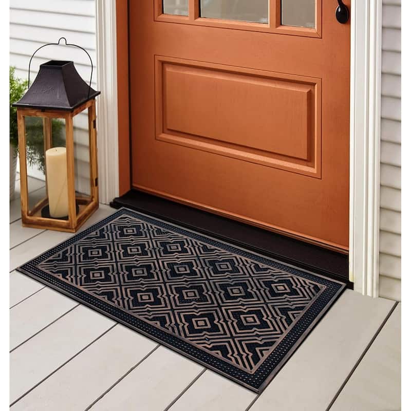 A1HC Rubber Pin Mat, Beautifully Copper Hand Finished Doormat, 18"X30"