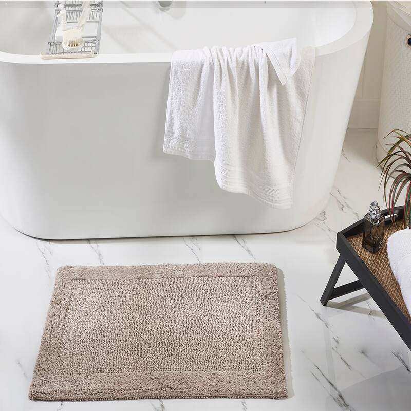 Better Trends Bath Rugs Set 100% Cotton Tufted Soft Water Absorbent Bathroom Rug for Shower, Sink Bath Mats Edge Collection
