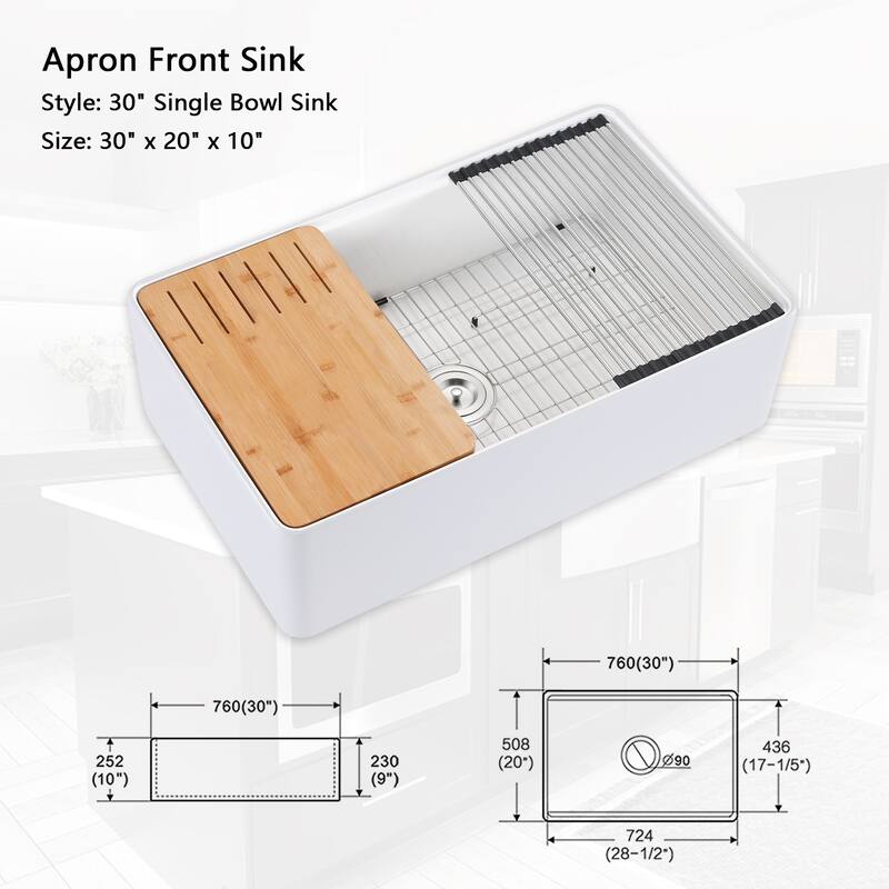 Workstation Farmhouse Kitchen Sink With Accessories