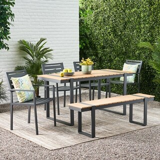 Mora Outdoor Aluminum Outdoor 6 Piece Dining Set by Christopher Knight Home