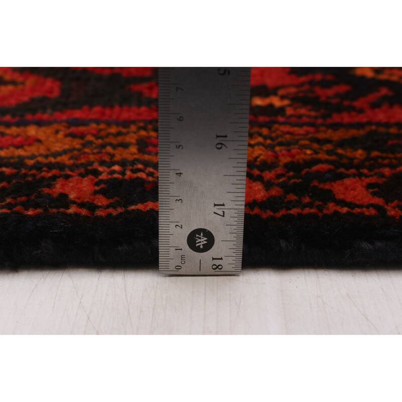 ECARPETGALLERY Hand-knotted Andelz Navy, Red Wool Rug - 3'10 x 13'9