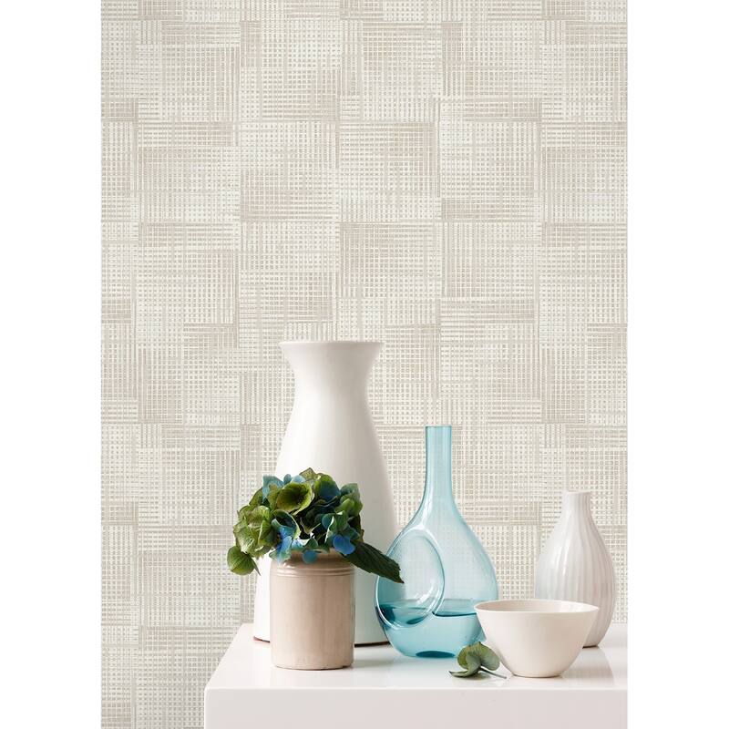 A-Street Prints Ting Cream Lattice Wallpaper