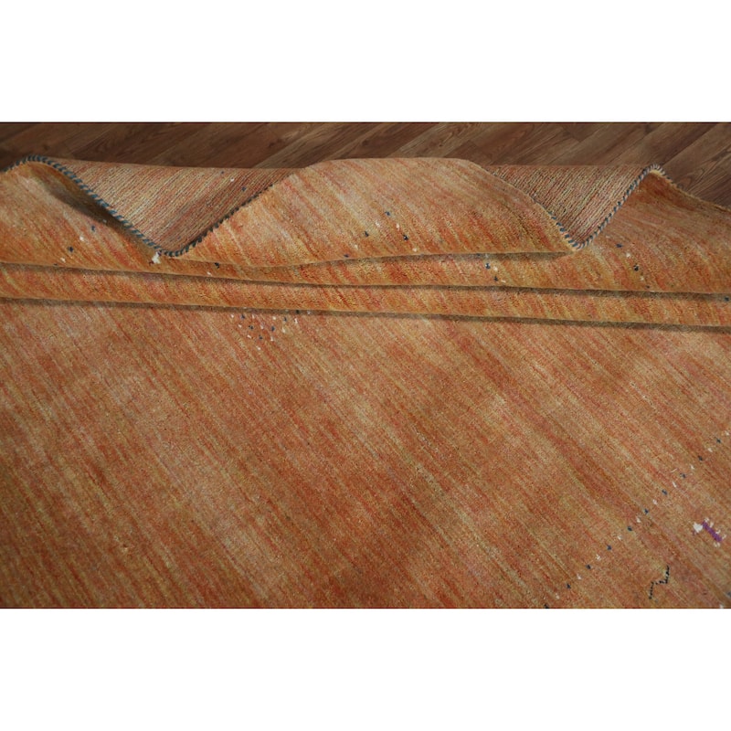 Hand Knotted Oriental 100% Wool Carpet Tribal Tribal Oranges & Rust Gabbeh Area Rug - 9' 9'' X 8' 1''