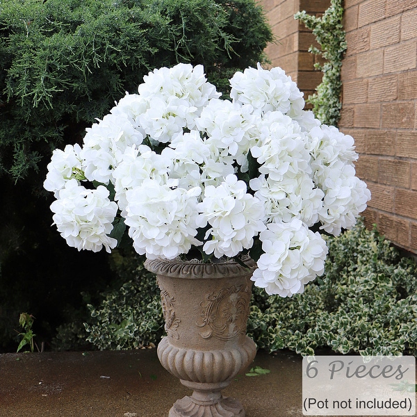 Hydrangea4937　1003 Luxurious White Artificial Hydrangea Bouquet - 20