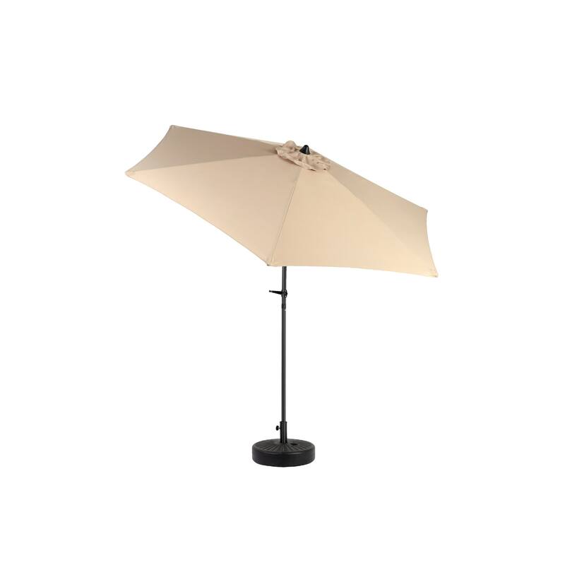 9ft Outdoor Market Umbrella with Push-Button Tilt and Crank