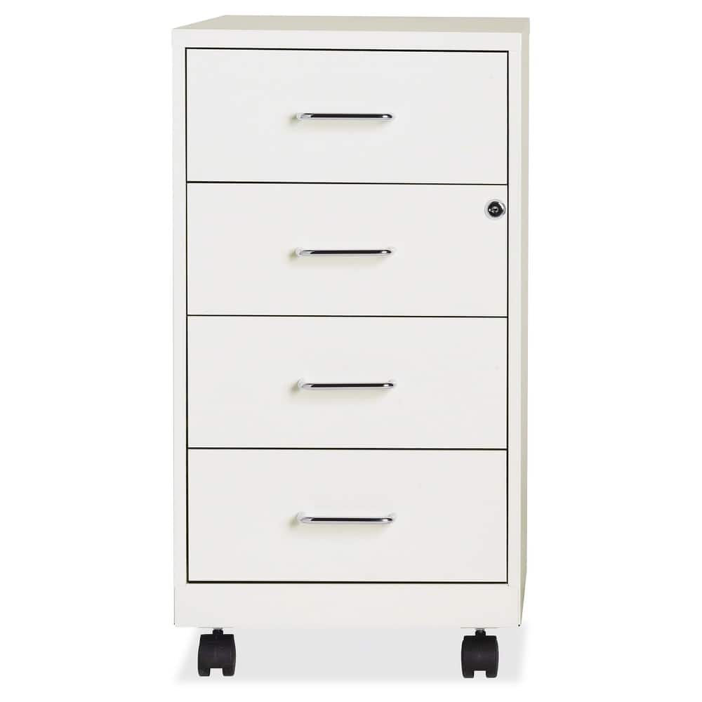 Space Solutions 18" Deep 4-drawer Mobile Organizer Cabinet,Pearl White