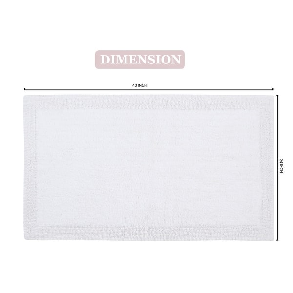 dimension image slide 42 of 50, Home Weavers Luxury Collection 100% Cotton Reversible Bathroom Washable Rug Soft and Absorbent bath Rug Non Slip