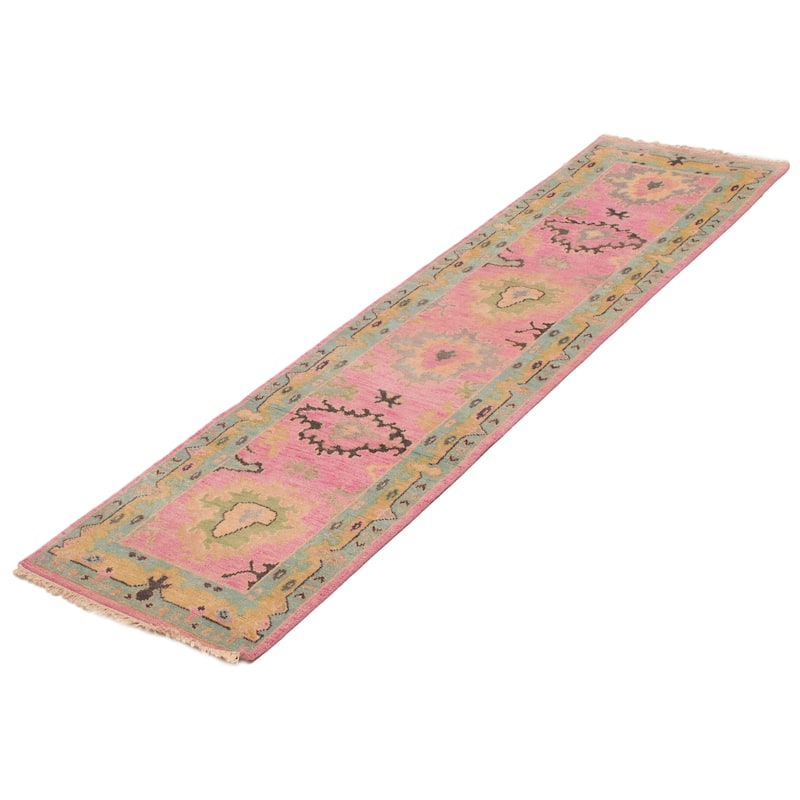 ECARPETGALLERY Hand-knotted Modern Oushak Violet Wool Rug - 2'6 x 9'10