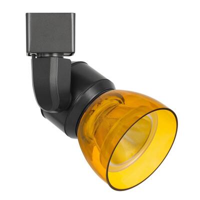 10W Integrated LED Track Fixture with Polycarbonate Head, Black and Yellow
