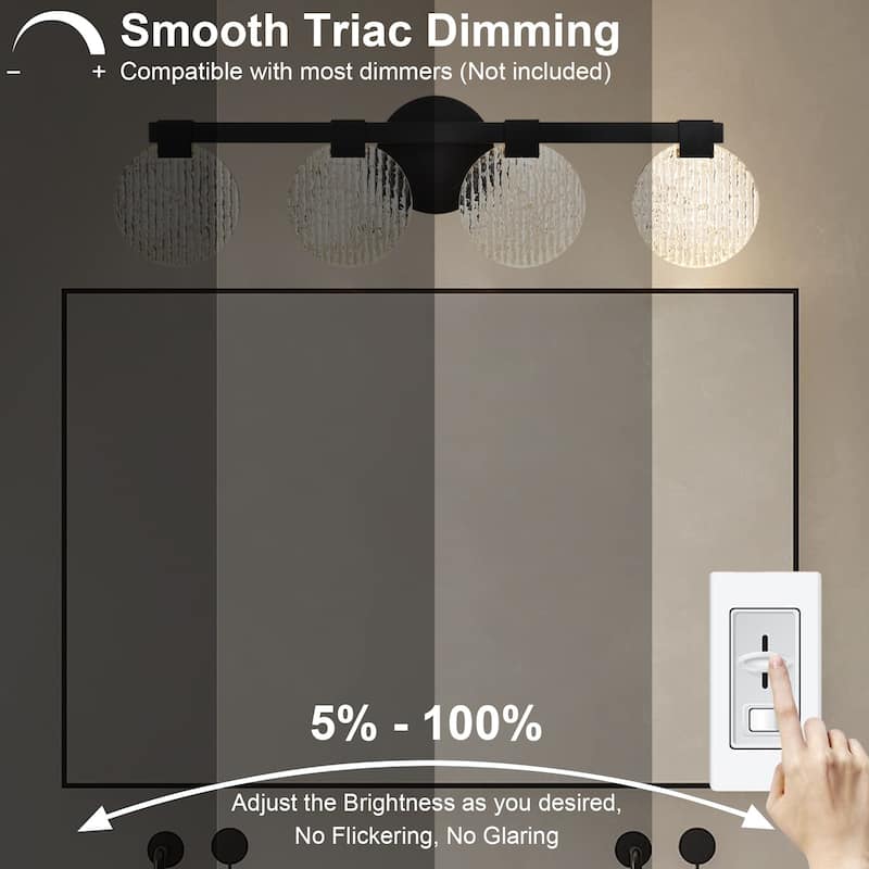 Modern 4-Light Black Vanity Light