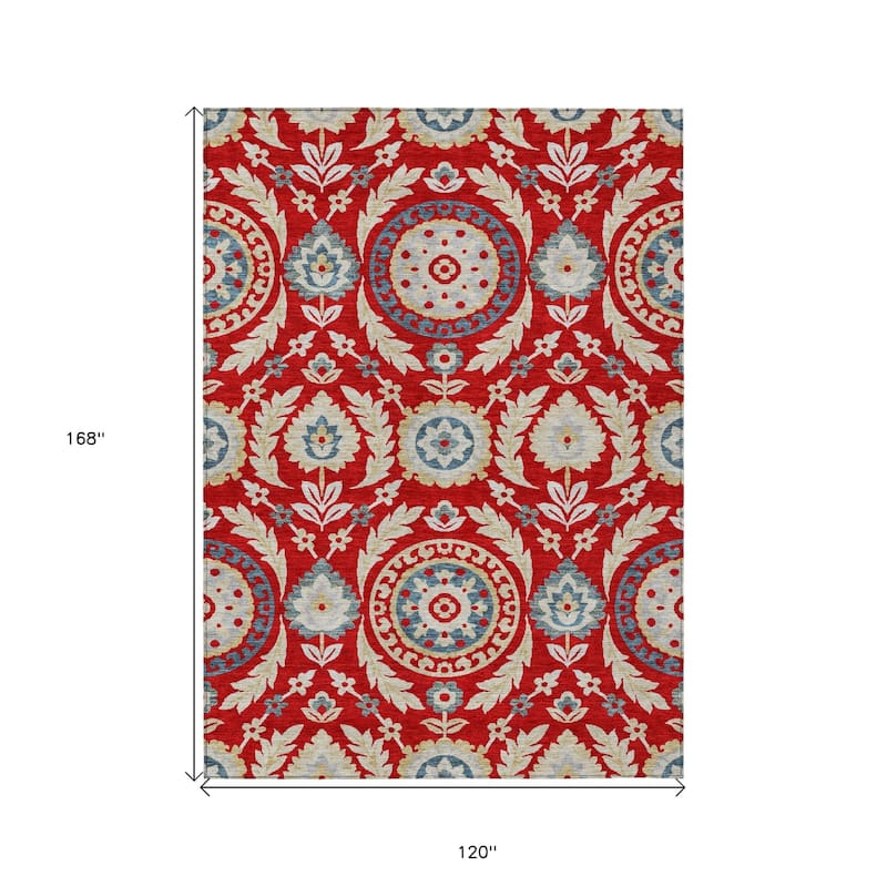 HomeRoots Floral Transitional Rectangle Outdoor Rug