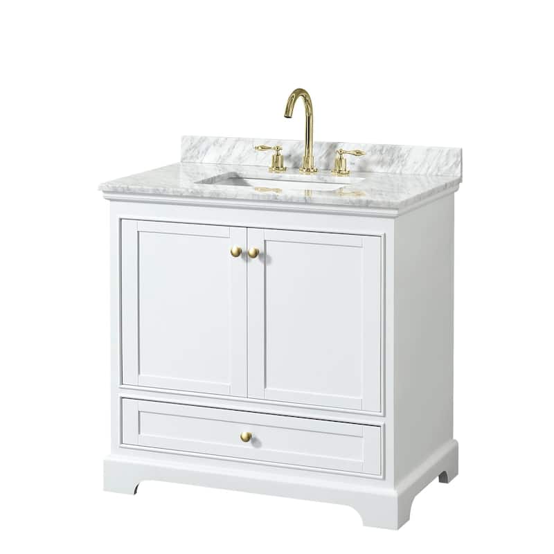 Wyndham Collection Deborah 36" Free Standing Single Vanity Set with
