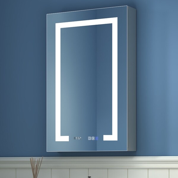 ExBrite LED Lighted Bathroom Medicine Cabinet with Mirror and Shelf Recessed or Surface Mount Defog Stepless Dimming On Sale Bed Bath Beyond 36714328