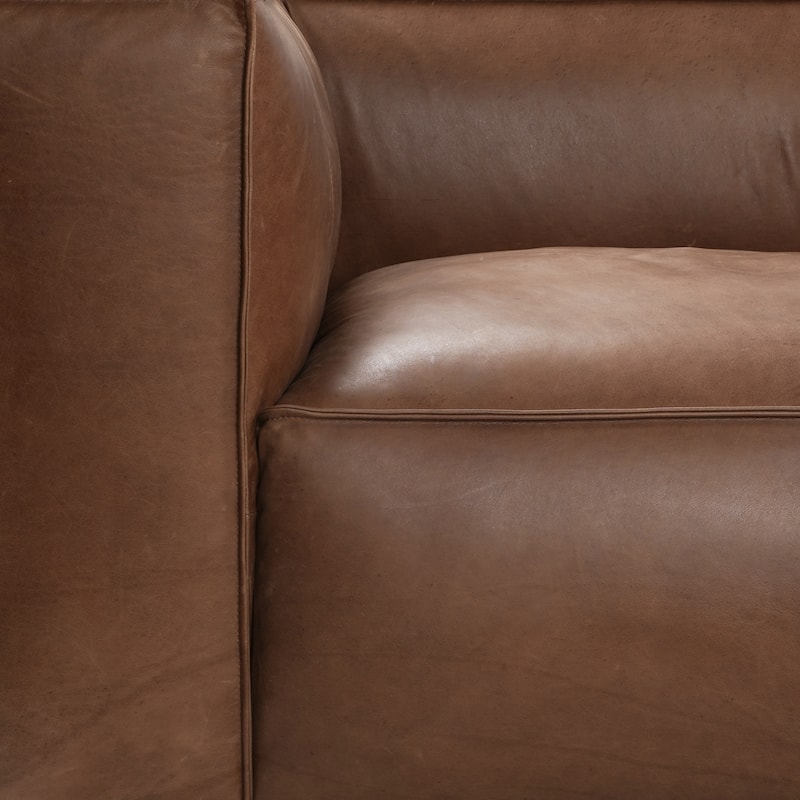 UR livingroom Full Aniline Leather Sofa Modern Genuine Leather Sofa Couch for Living Room - 100"W x 43"D x 26.25"H