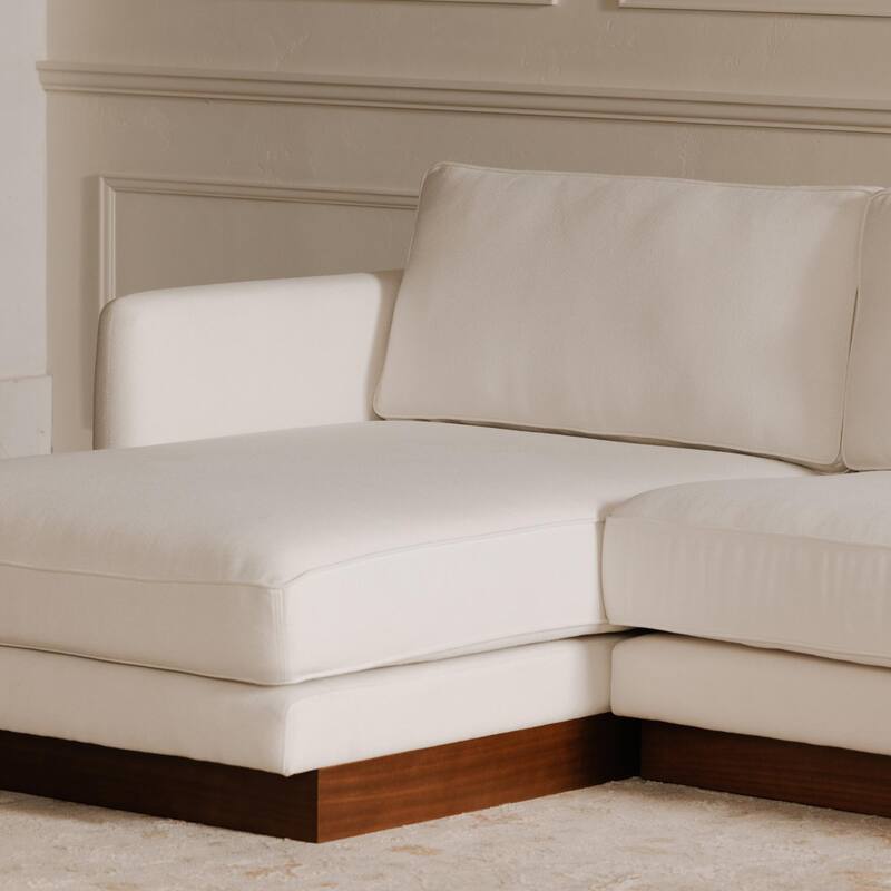 NADAAL STUDIOS Indigo, Sectional With Walnut Base - 112"W x63"D x30.7"H
