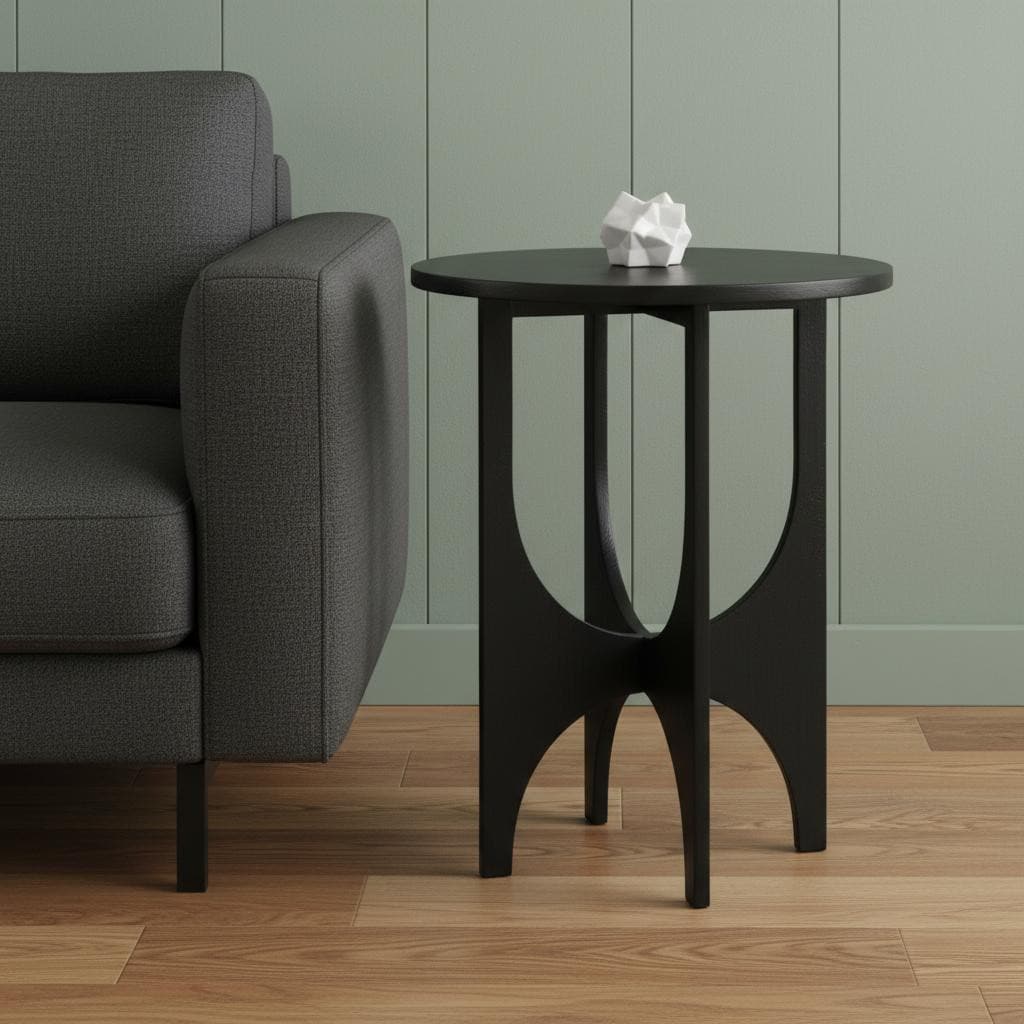 HomeRoots 18" Black Iron and Metal Tray Table - 18.00 in. x 21.50 in. x 18.00 in.