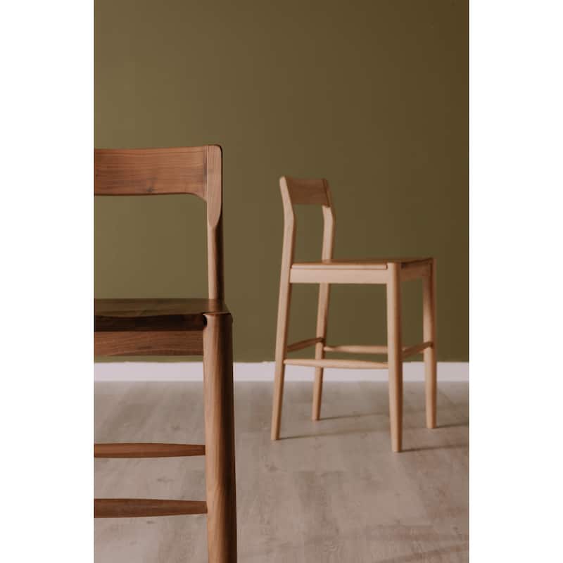Aurelle Home Owletta Modern Solid Wood Counter Stool - 19.5"W x 38"H x 20"D