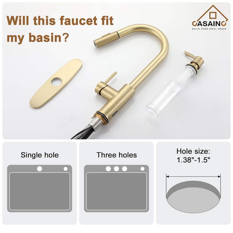 Pull Down Sprayer Kitchen Faucet with Infrared Sensor